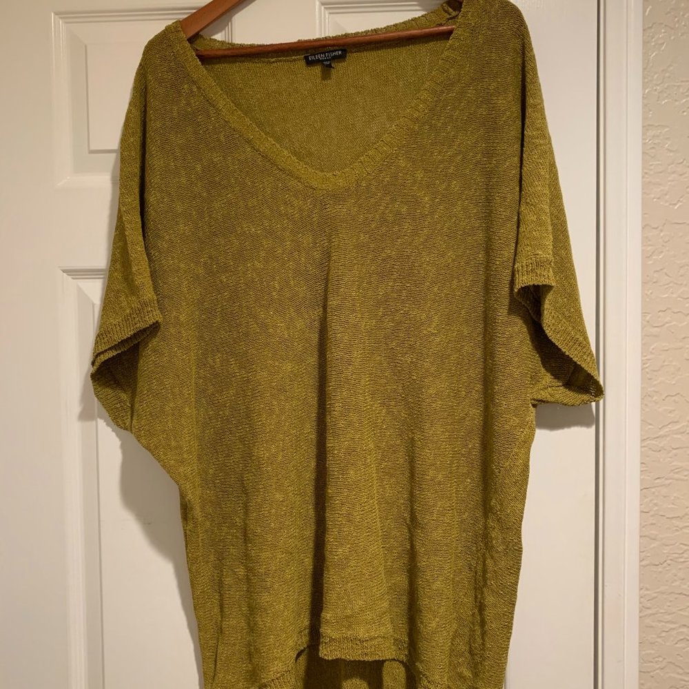 Eileen Fisher V-Neck Short Sleeve Sweater